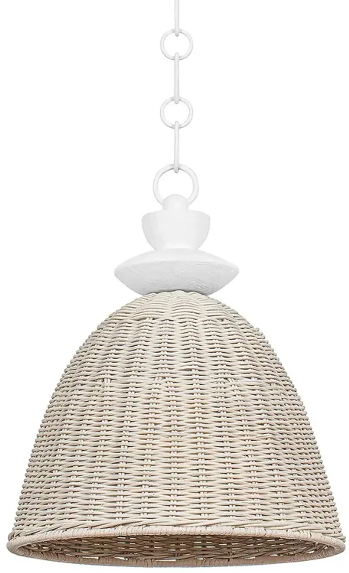 Kahn Wicker Dome Pendant - White Wash/Gesso White - Troy Lighting