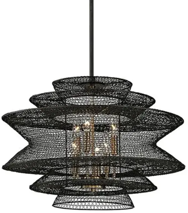 Kokoro Hand-Worked Iron Chandelier - Soft Black - Troy Lighting