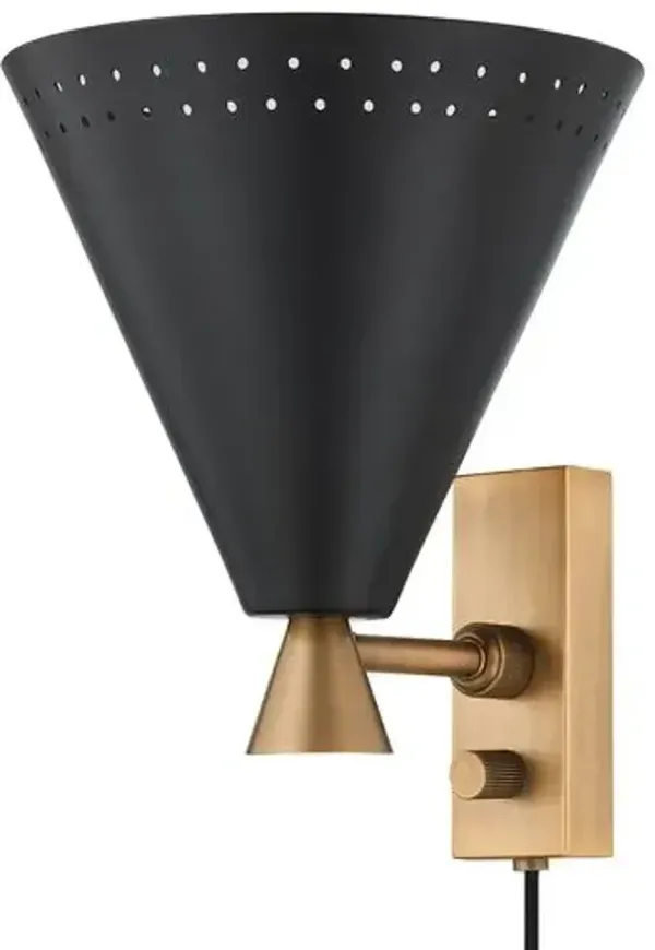 Marvin Plug-In Wall Sconce - Troy Lighting - Black