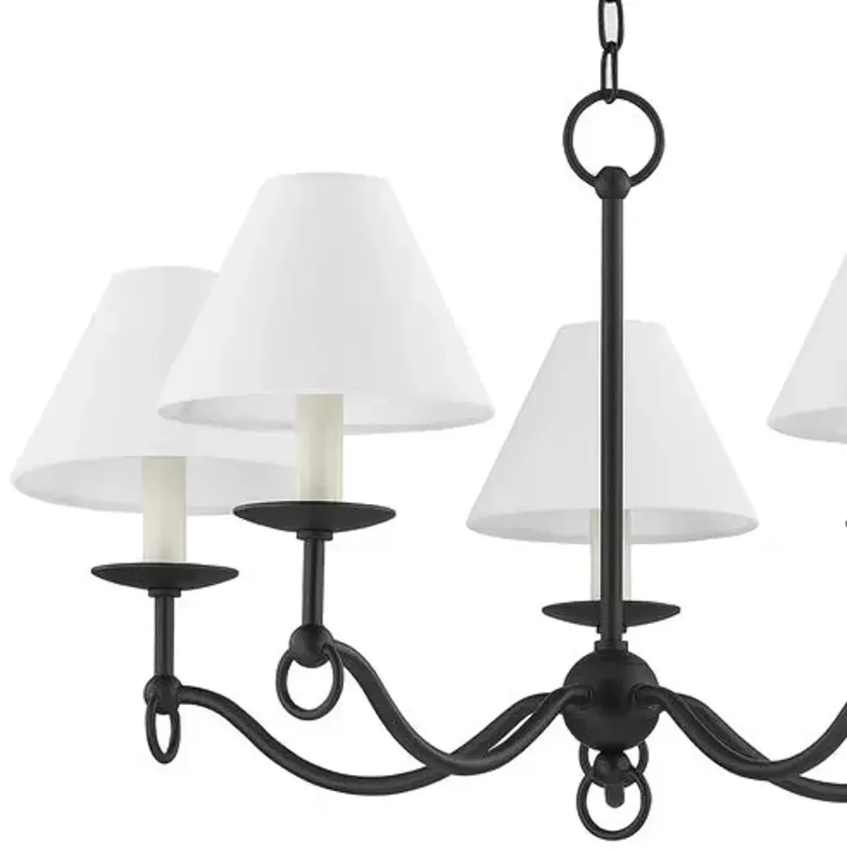 Massi Chandelier - Forged Iron/White Linen - Troy Lighting - Black
