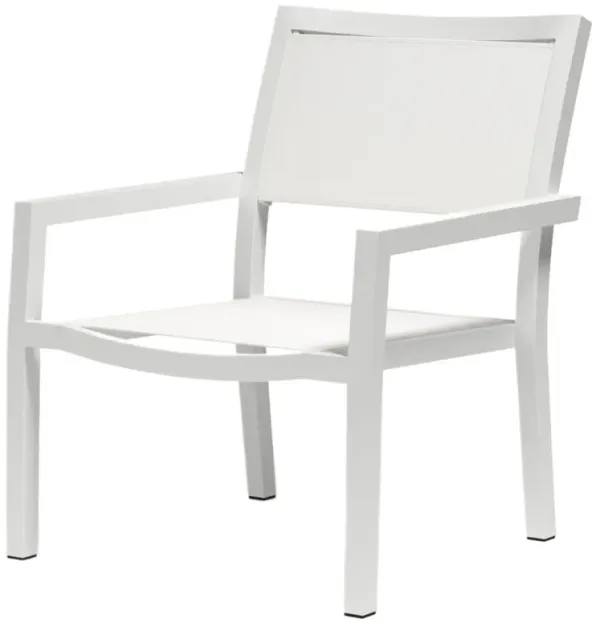 Harlyn Outdoor Aluminum Stackable Sling Club Chair, White