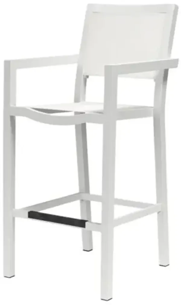 Harlyn Outdoor Aluminum Sling Barstool - White