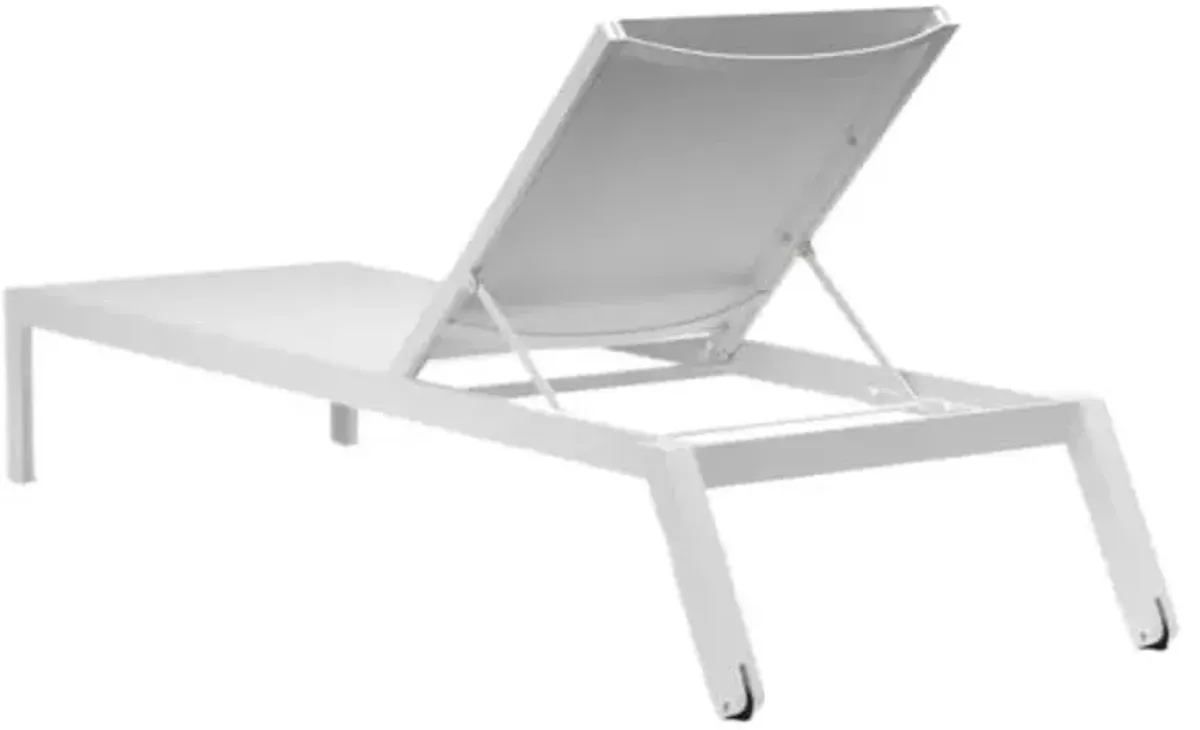 Harlyn Outdoor Aluminum Stackable Chaise Lounge - White - Comfortable, Sturdy, Stylish