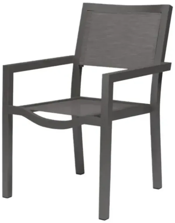 Evandor Outdoor Aluminum Stackable Sling Dining Chair - Graphite - Gray