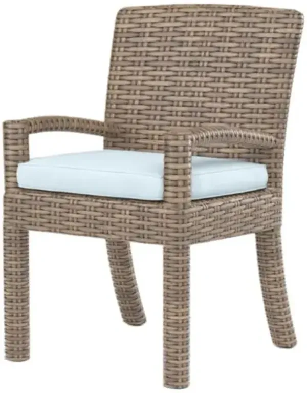 Naevia Outdoor Aluminum/Resin Wicker Dining Chair - Blue