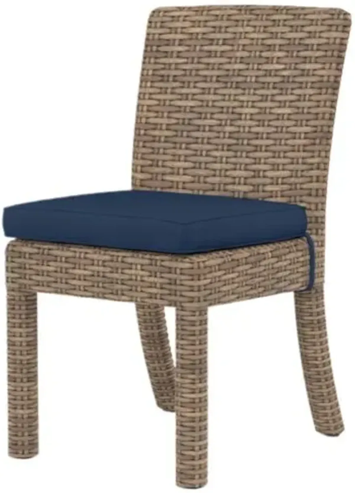 Naevia Outdoor Aluminum/Resin Wicker Armless Dining Chair - Blue