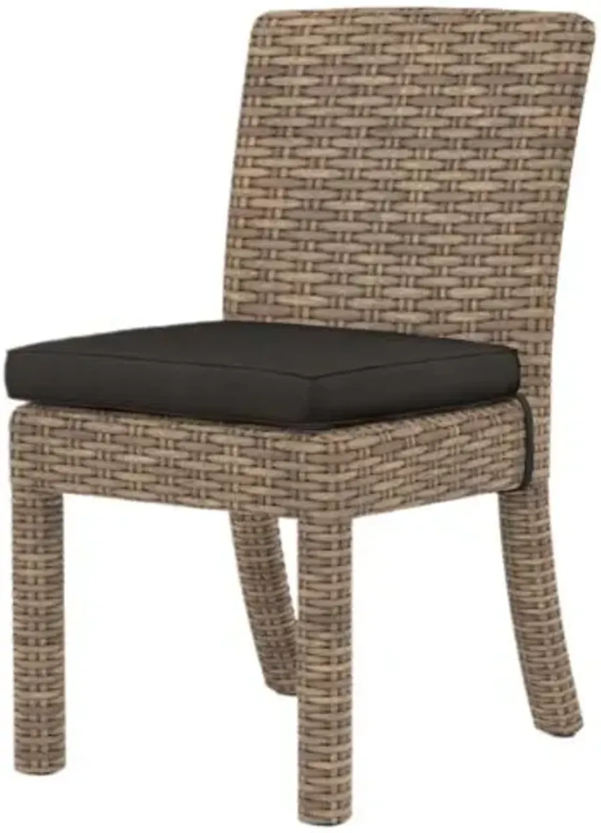 Naevia Outdoor Aluminum/Resin Wicker Armless Dining Chair - Black