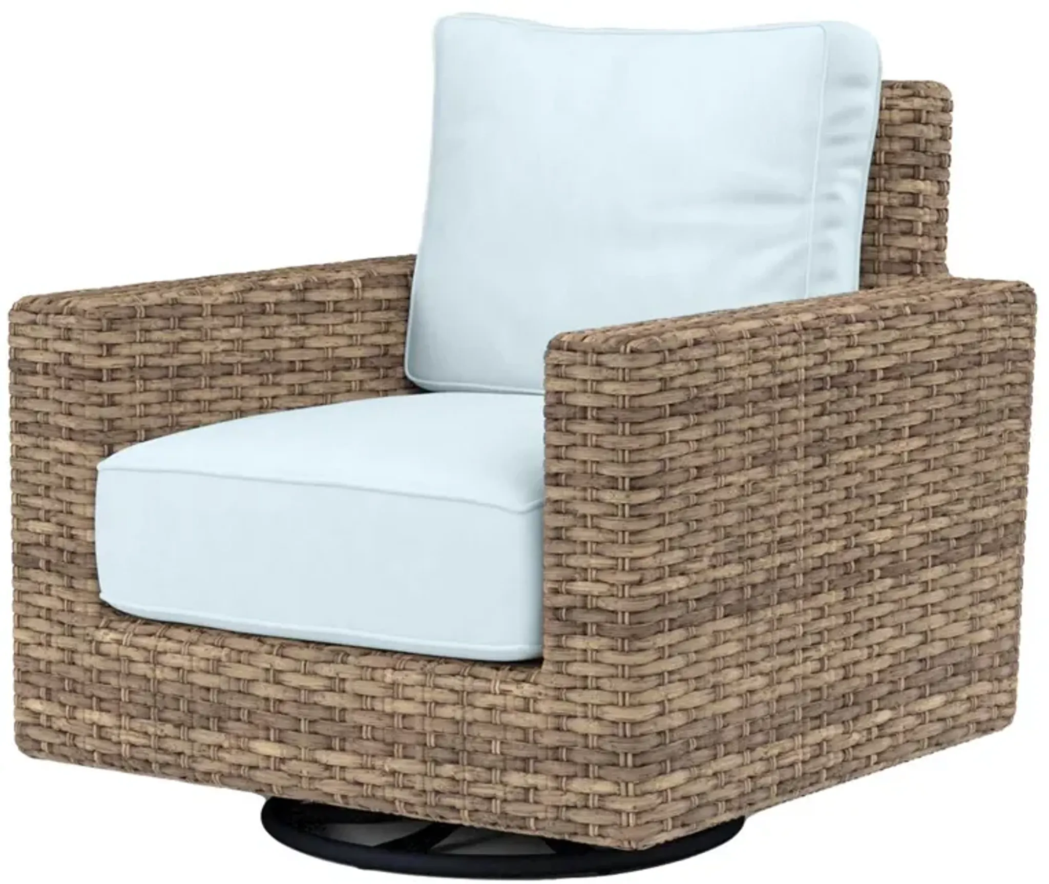 Naevia Outdoor Aluminum/Resin Wicker Swivel Club Rocker | Furniture.com