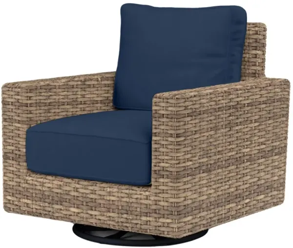 Naevia Outdoor Aluminum/Resin Wicker Swivel Club Rocker