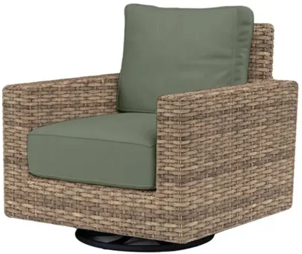 Naevia Outdoor Aluminum/Resin Wicker Swivel Club Rocker - Green