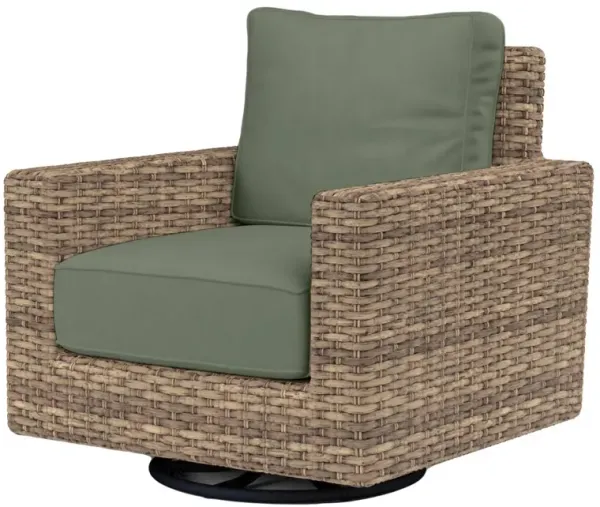 Naevia Outdoor Aluminum/Resin Wicker Swivel Club Rocker