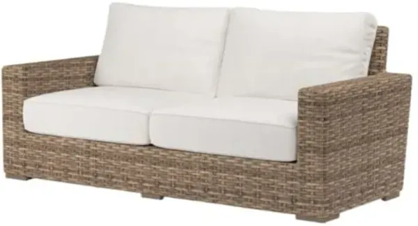 Naevia Outdoor Aluminum/Resin Wicker Loveseat - White