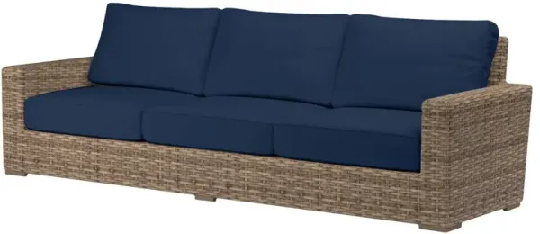 Naevia Outdoor Aluminum/Resin Wicker 3-Seat Sofa