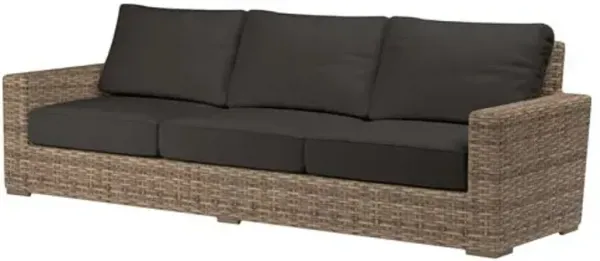 Naevia Outdoor Aluminum/Resin Wicker 3-Seat Sofa
