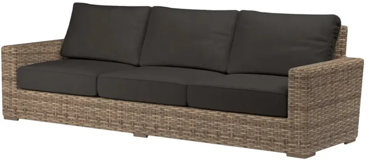 Naevia Outdoor Aluminum/Resin Wicker 3-Seat Sofa