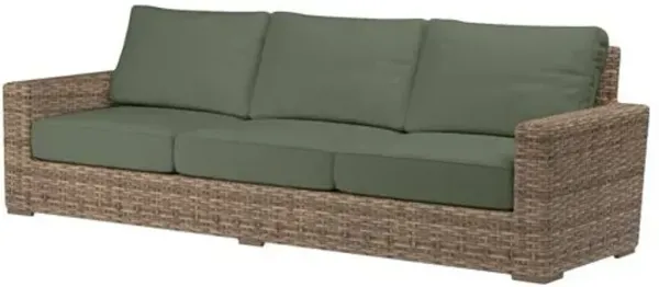 Naevia Outdoor Aluminum/Resin Wicker 3-Seat Sofa