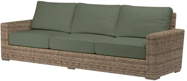 Naevia Outdoor Aluminum/Resin Wicker 3-Seat Sofa