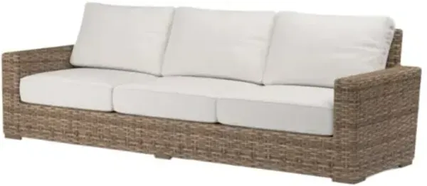 Naevia Outdoor Aluminum/Resin Wicker 3-Seat Sofa
