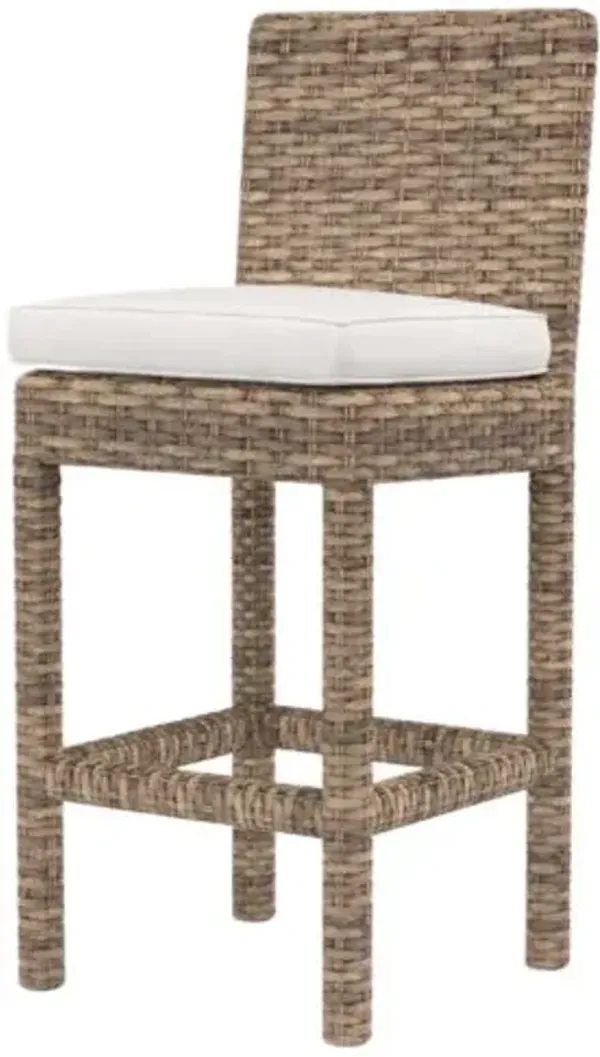 Naevia Outdoor Aluminum/Resin Wicker Barstool - White