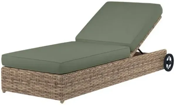 Naevia Outdoor Aluminum/Resin Wicker Adjustable Chaise - Green - Comfortable, Sturdy, Stylish
