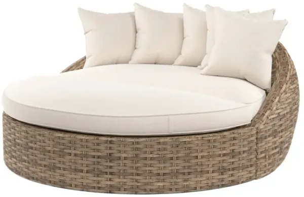 Naevia Outdoor Aluminum/Resin Wicker Round Daybed