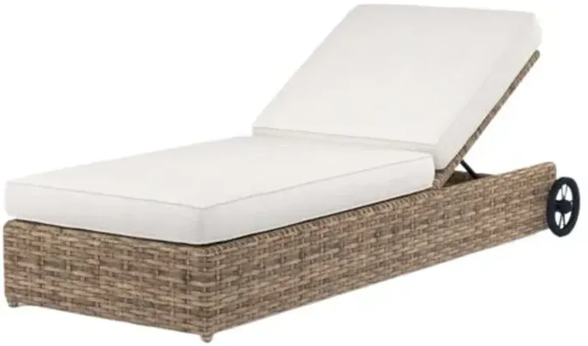 Naevia Outdoor Aluminum/Resin Wicker Adjustable Chaise - White - Comfortable, Sturdy, Stylish
