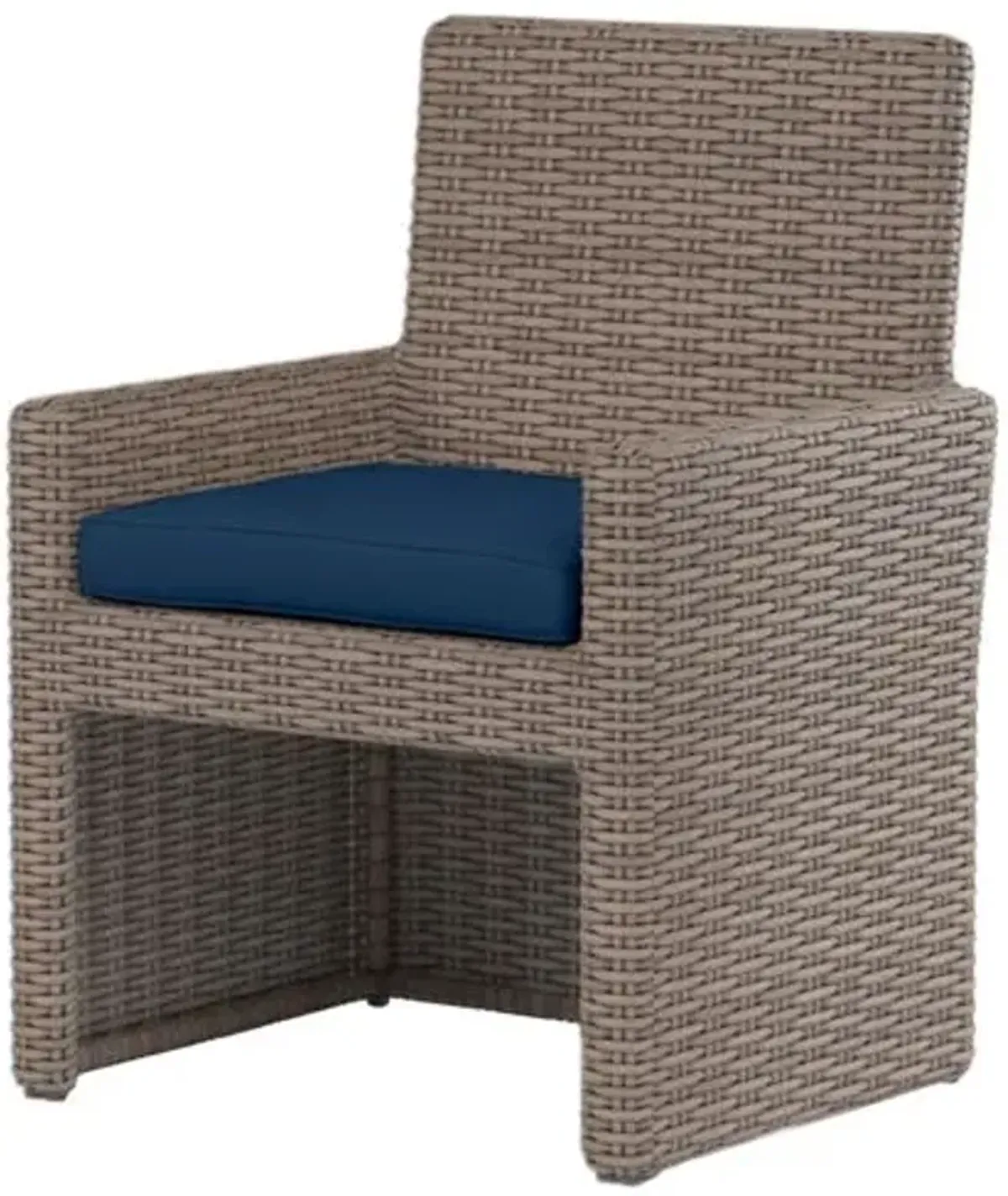 Neptune Outdoor Aluminum/Resin Wicker Dining Chair - Blue