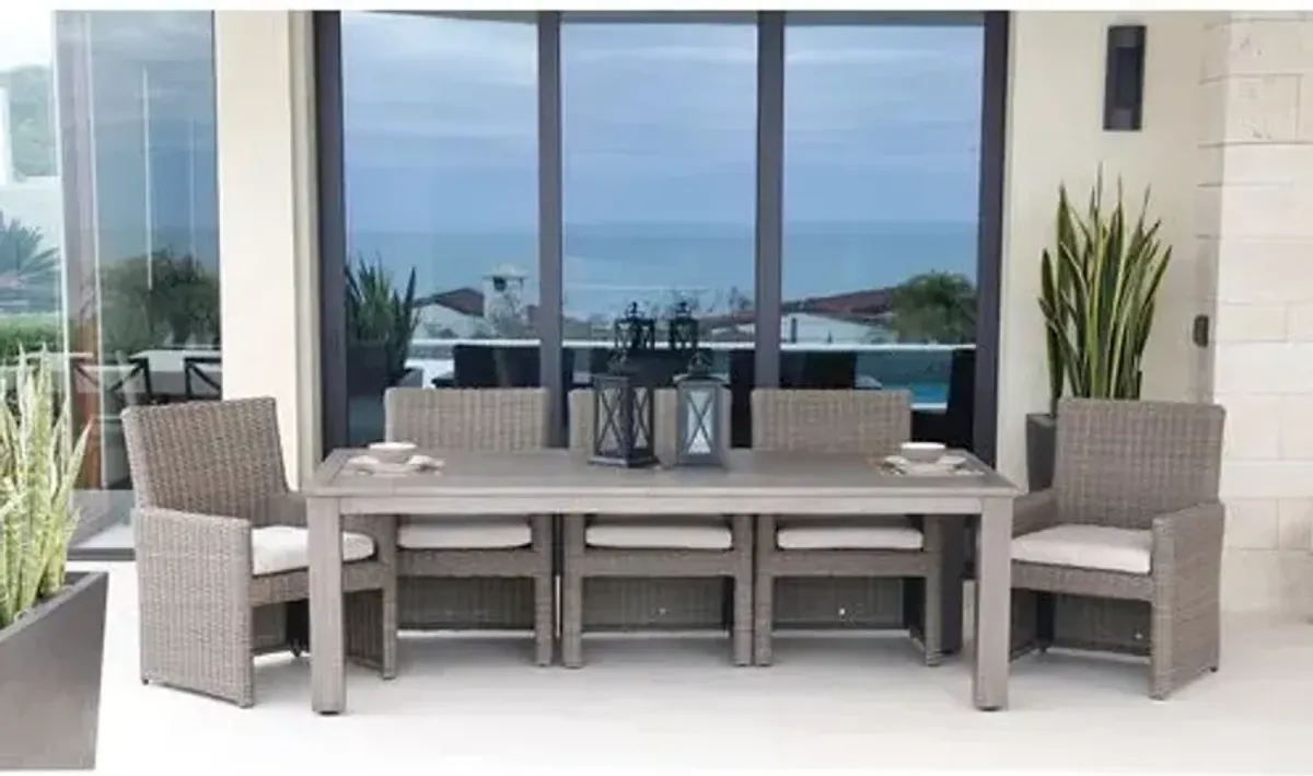 Neptune Outdoor Aluminum/Resin Wicker Dining Chair - Black