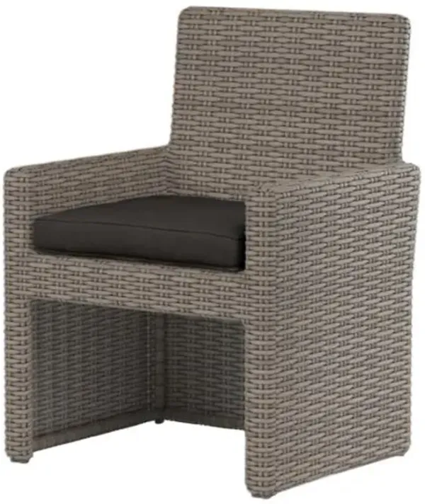 Neptune Outdoor Aluminum/Resin Wicker Dining Chair - Black