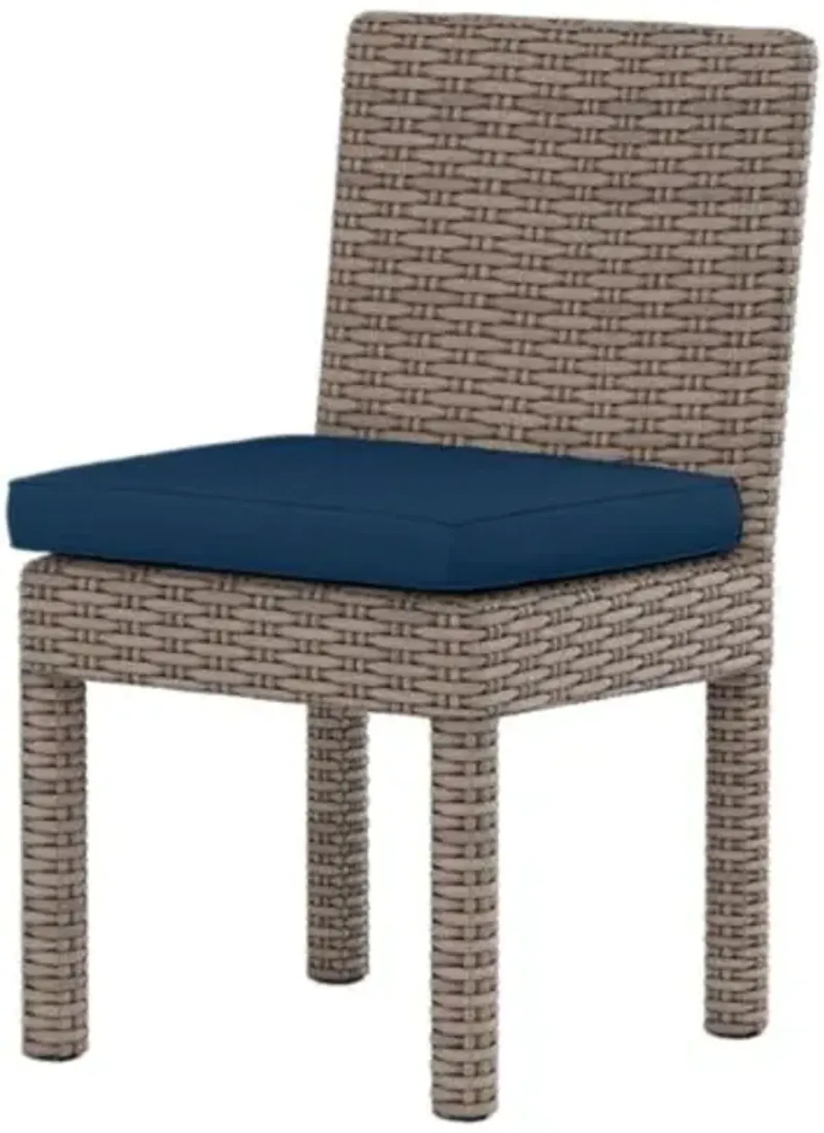 Neptune Outdoor Aluminum/Resin Wicker Armless Dining Chair - Blue