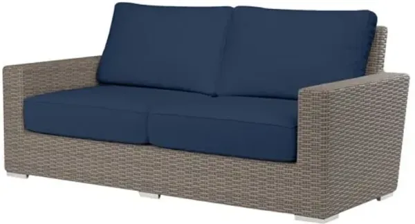 Neptune Outdoor Aluminum/Resin Wicker Loveseat - Blue