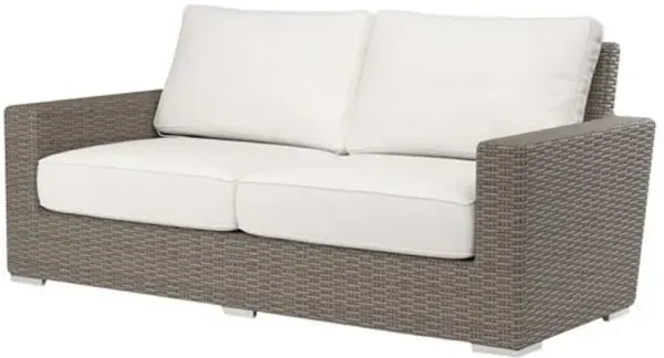 Neptune Outdoor Aluminum/Resin Wicker Loveseat - White