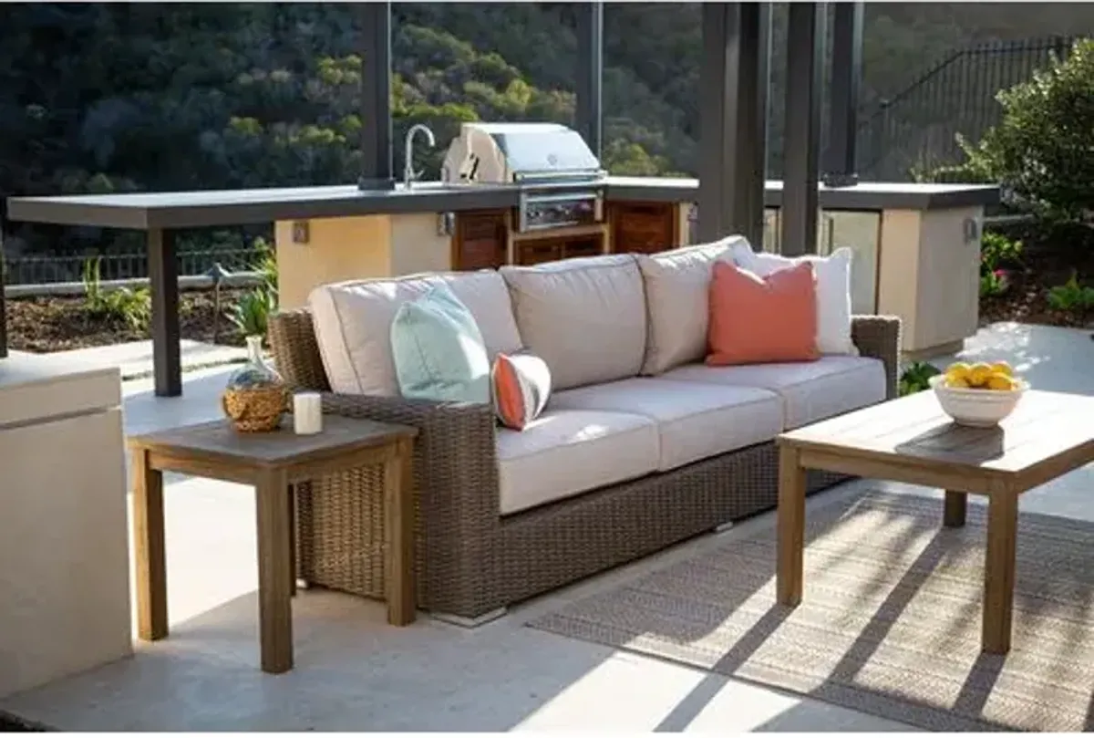 Neptune Outdoor Aluminum/Resin Wicker 3-Seat Sofa