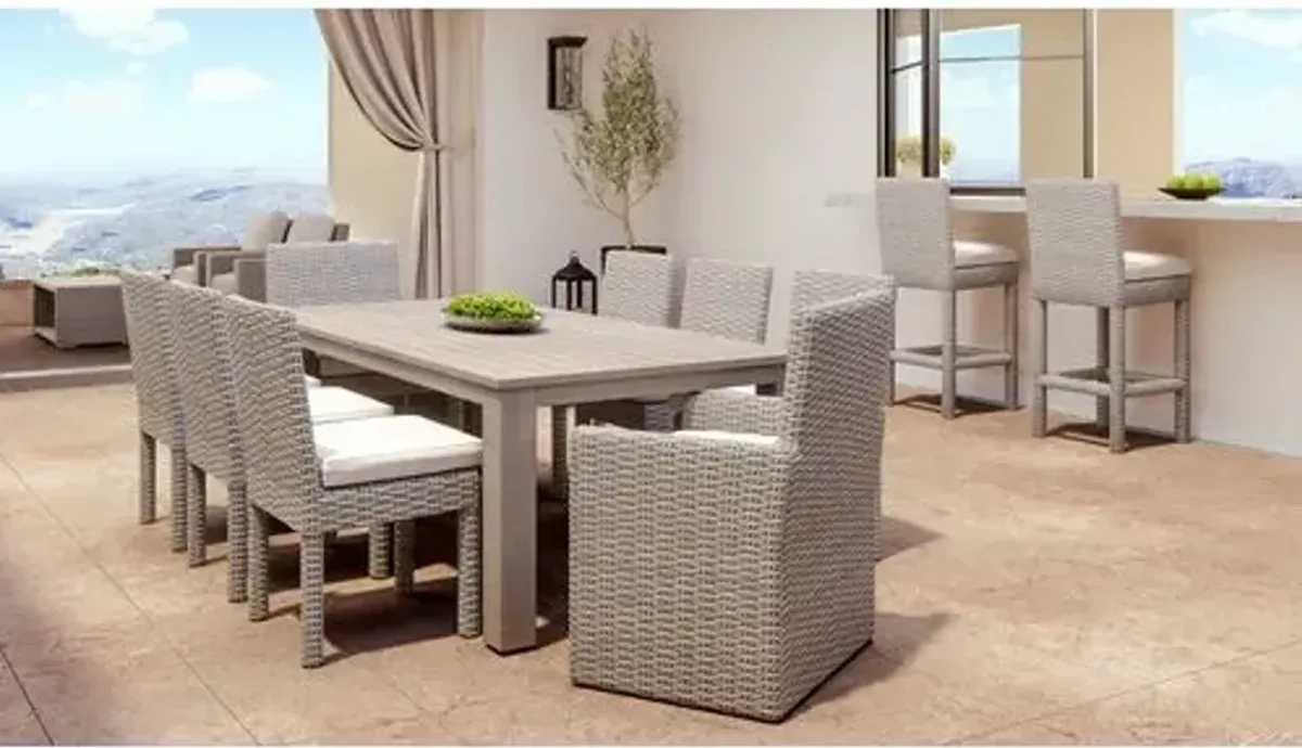 Neptune Outdoor Aluminum/Resin Wicker Barstool - Blue
