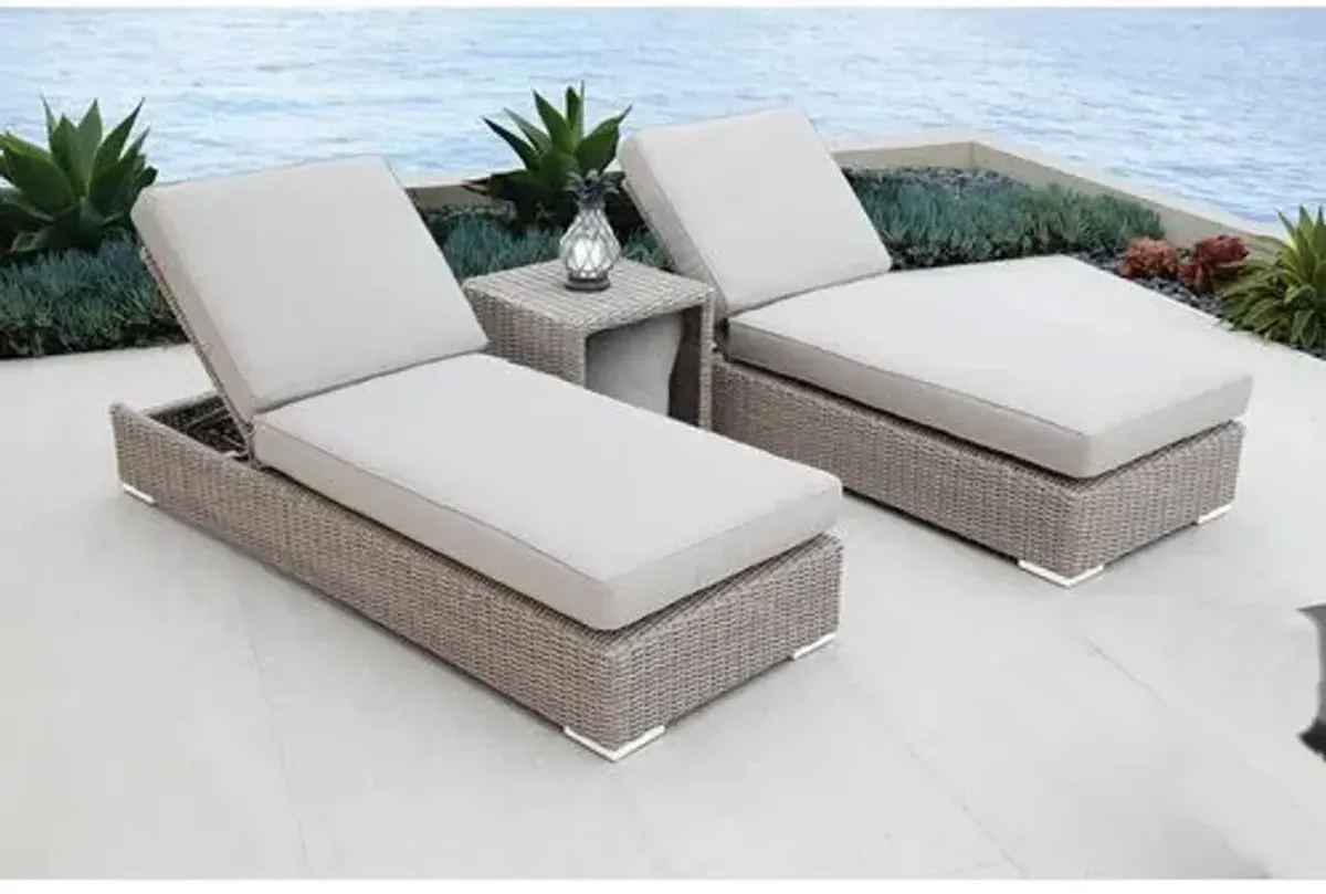 Neptune Outdoor Aluminum/Resin Wicker Adjustable Chaise - Blue - Comfortable, Sturdy, Stylish