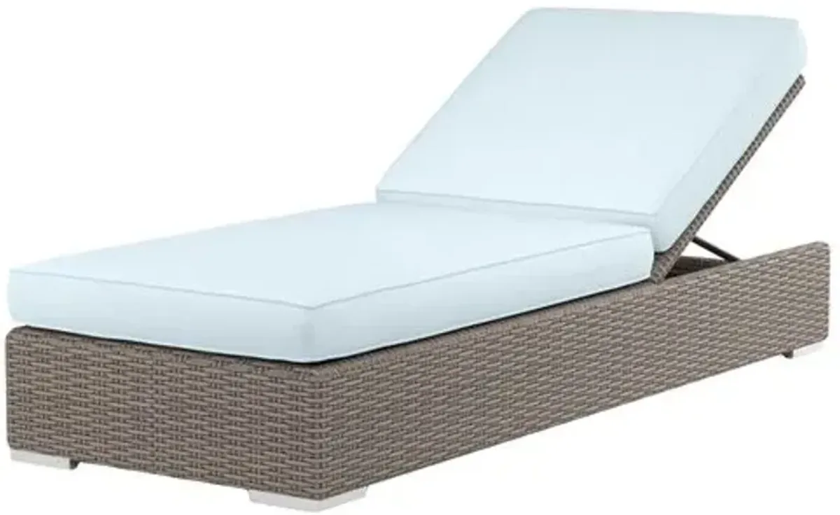 Neptune Outdoor Aluminum/Resin Wicker Adjustable Chaise - Blue - Comfortable, Sturdy, Stylish