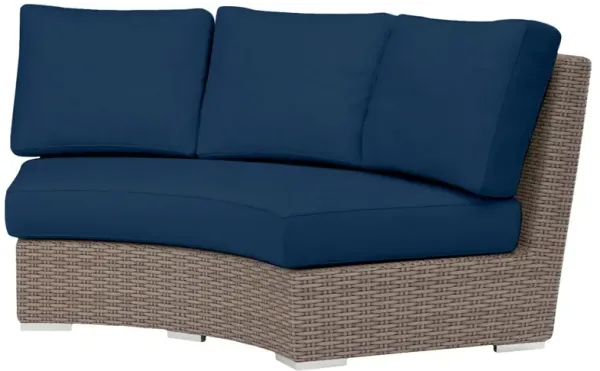 Neptune Outdoor Aluminum/Resin Wicker Curved Loveseat