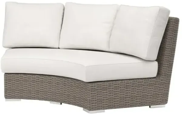 Neptune Outdoor Aluminum/Resin Wicker Curved Loveseat - White