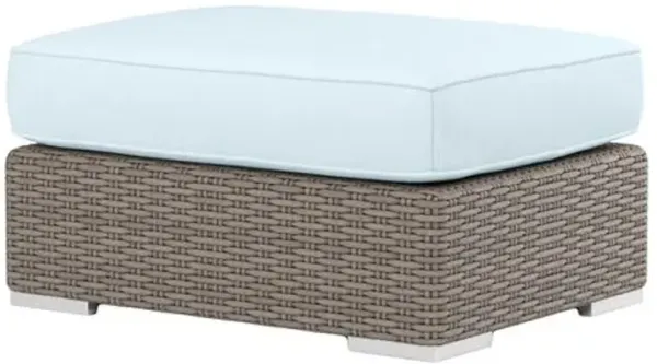 Neptune Outdoor Aluminum/Resin Wicker Ottoman - Blue