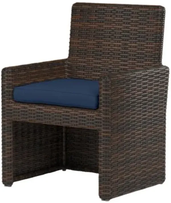 Montana Outdoor Aluminum/Resin Wicker Dining Chair - Blue