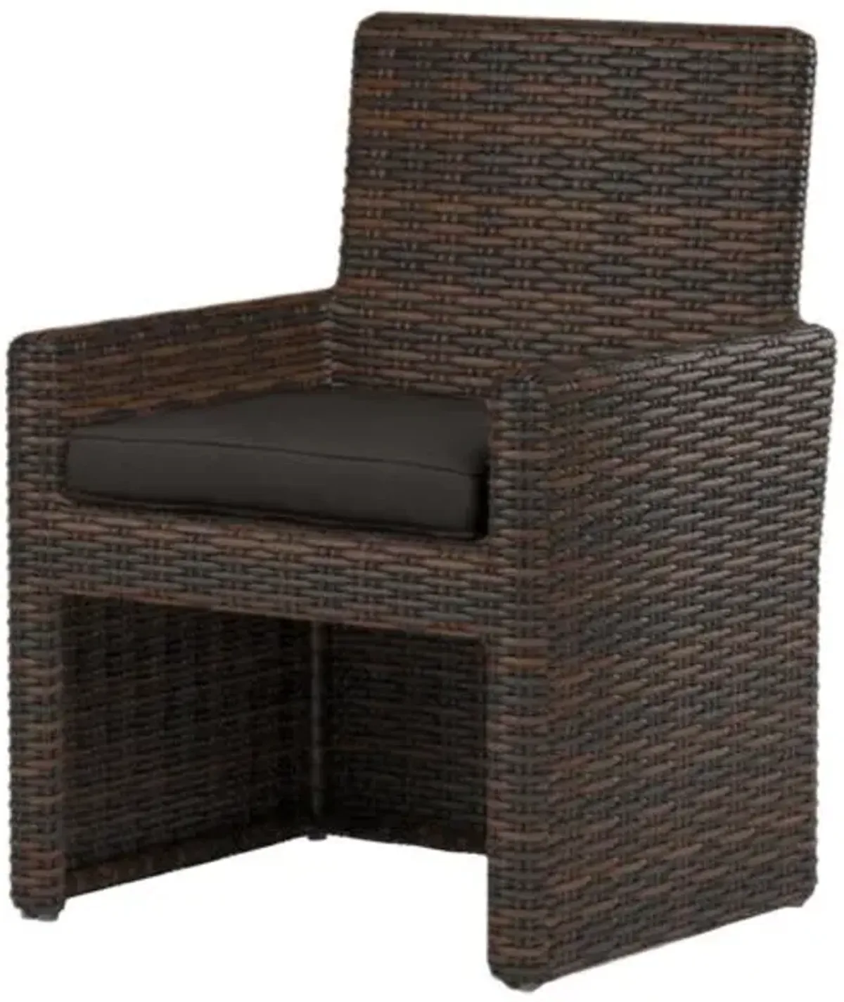 Montana Outdoor Aluminum/Resin Wicker Dining Chair - Black