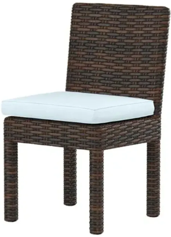 Montana Outdoor Aluminum/Resin Wicker Armless Dining Chair - Blue