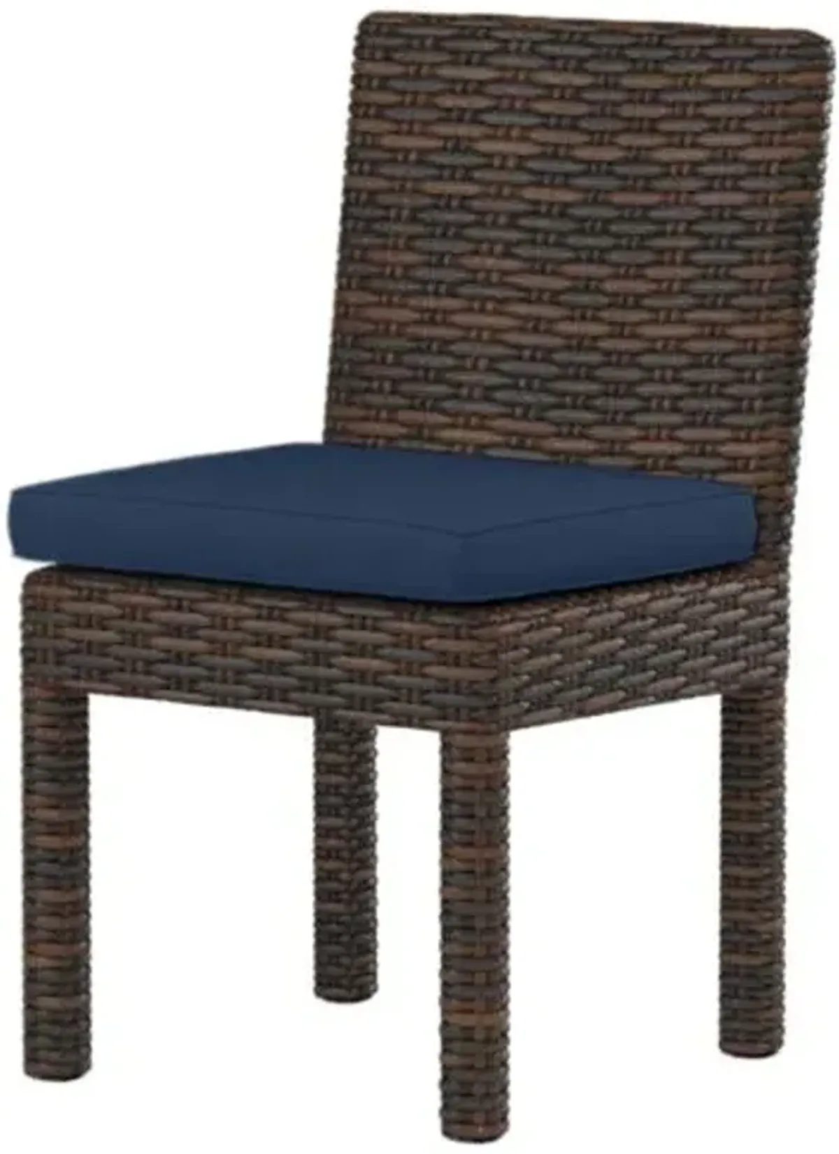 Montana Outdoor Aluminum/Resin Wicker Armless Dining Chair - Blue