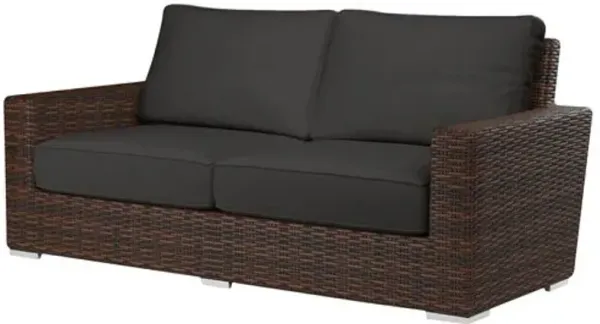 Montana Outdoor Aluminum/Resin Wicker Loveseat - Black