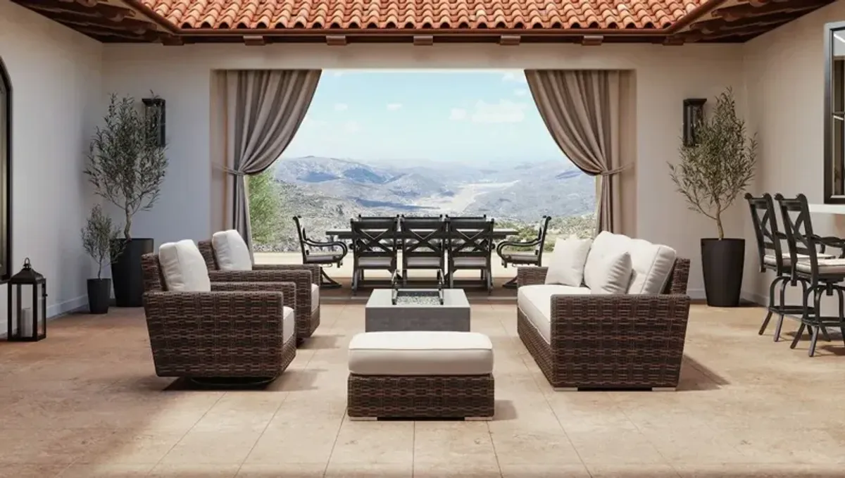 Montana Outdoor Aluminum/Resin Wicker 3-Seat Sofa