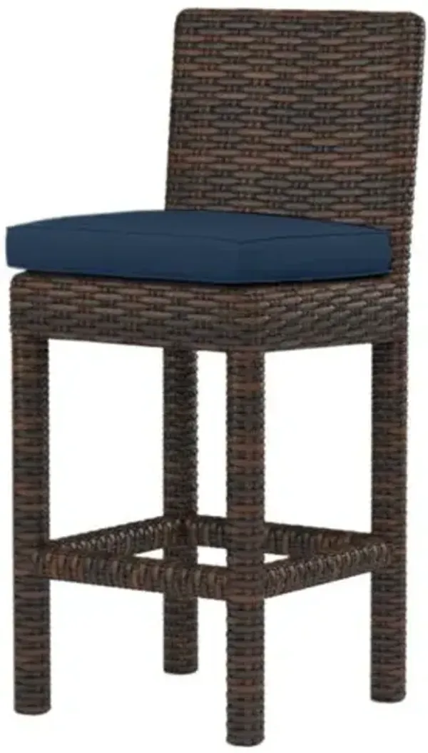 Montana Outdoor Aluminum/Resin Wicker Barstool - Blue