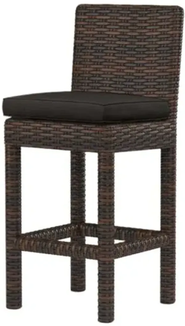 Montana Outdoor Aluminum/Resin Wicker Barstool - Black
