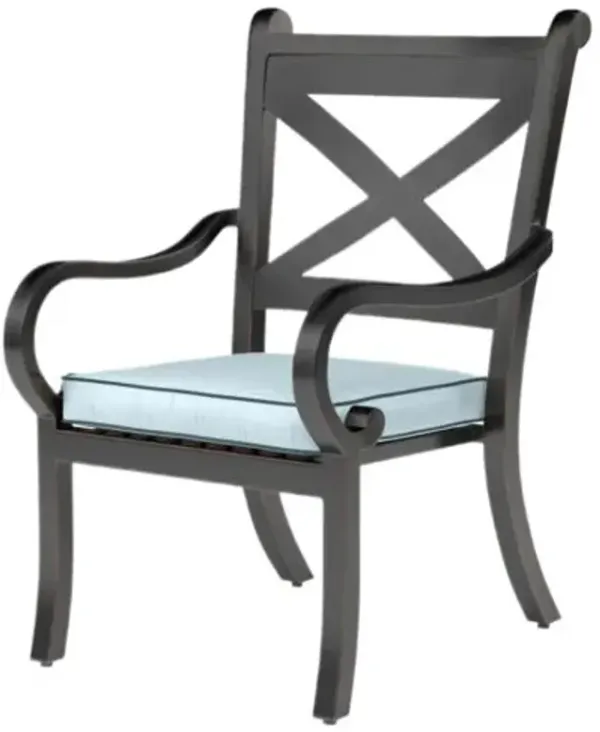 Kairis Outdoor Aluminum Dining Chair - Old World Copper Finish - Blue