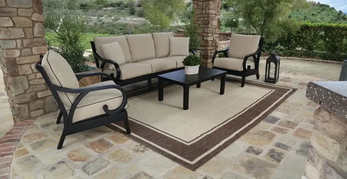 Kairis Outdoor Aluminum Sofa, Old World Copper Finish