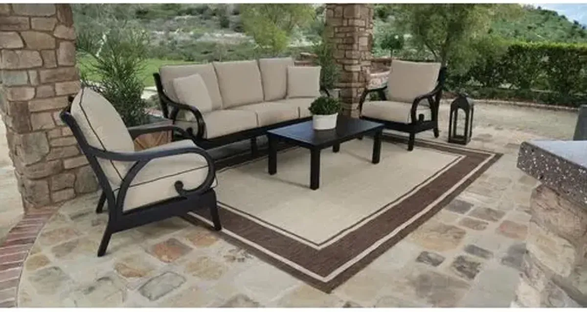 Kairis Outdoor Aluminum Sofa - Old World Copper Finish